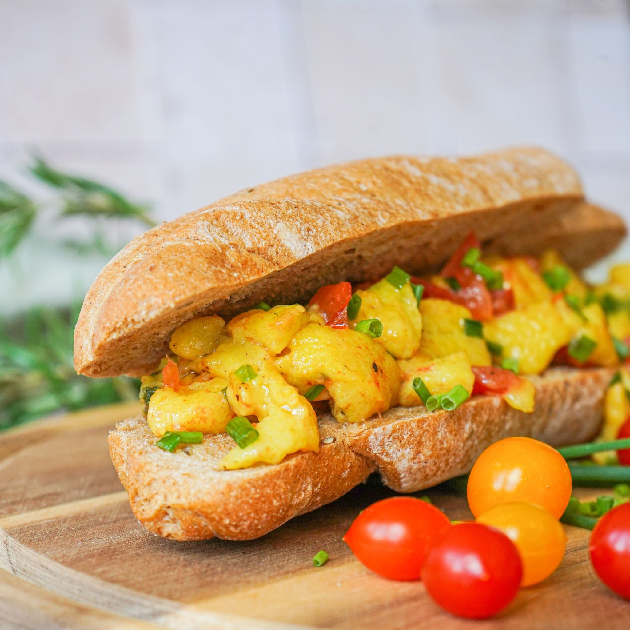 veganes Rührei Brötchen